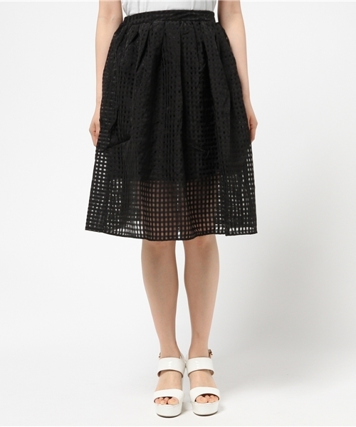 WEGO（ウィゴー）の「WEGO/オーガンジーミディスカート　（スカート・レディース・ホワイト/ブラック・FREE）」の3枚目の写真