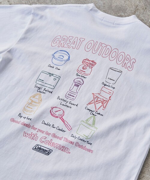 COLEMAN（コールマン）の「Coleman（コールマン）別注キャンプモチーフプリントTシャツ（Tシャツ/カットソー・メンズ・その他1/その他2/ホワイト/グレー/ベージュ/ダークグレー/その他3・XL/M/S/L）」の6枚目の写真