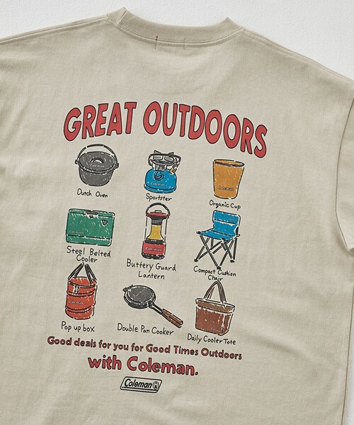 COLEMAN（コールマン）の「Coleman（コールマン）別注キャンプモチーフプリントTシャツ（Tシャツ/カットソー・メンズ・その他1/その他2/ホワイト/グレー/ベージュ/ダークグレー/その他3・XL/M/S/L）」の4枚目の写真