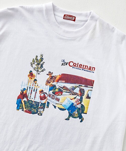 COLEMAN（コールマン）の「Coleman（コールマン）別注キャンプモチーフプリントTシャツ（Tシャツ/カットソー・メンズ・その他1/その他2/ホワイト/グレー/ベージュ/ダークグレー/その他3・XL/M/S/L）」の2枚目の写真