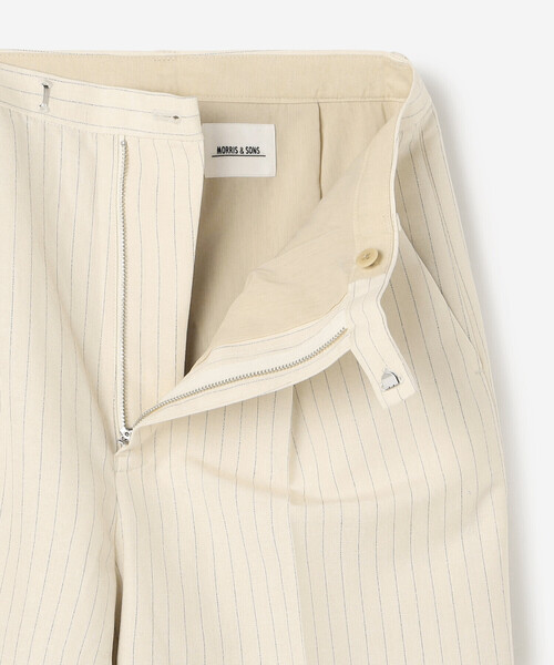 Morris & Sons（モリスアンドサンズ）の「MORRIS & SONS | ワイドスラックス ストライプ WOMEN（スラックス・レディース・ホワイト系その他/ブルー系その他5・1/0）」の3枚目の写真