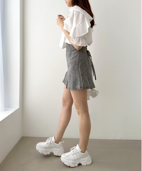 ALICE+OLIVIA クレープ ミニスカート プリーツ入り ALICE + OLIVIA フェイクレザー ミニスカート メタリック