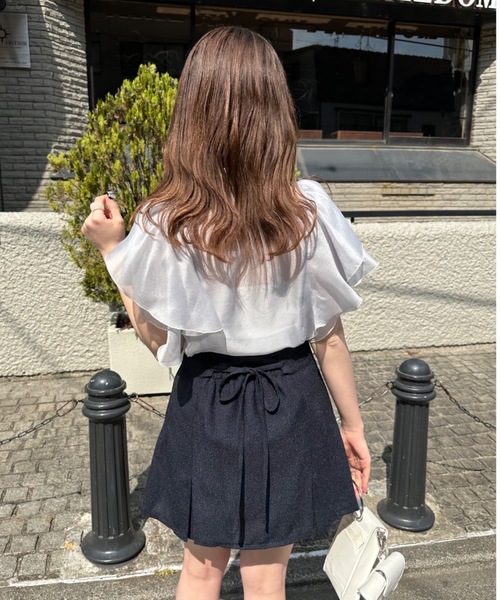 OLIVE des OLIVE スカート セール】バックレースアッププリーツミニスカート（スカート