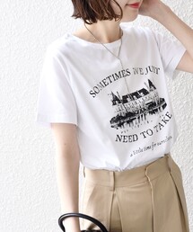 * オーガニックコットン アンティーク調 線画 TEE◆