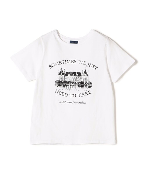 SHIPS（シップス）の「* オーガニックコットン アンティーク調 線画 TEE◆（Tシャツ/カットソー・レディース・ホワイト/チャコールグレー/ダークグレー/ライトピンク/ライトホワイト/ピンク・ONE SIZE）」の7枚目の写真