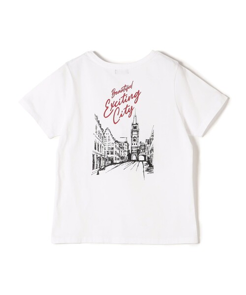SHIPS（シップス）の「* オーガニックコットン アンティーク調 線画 TEE◆（Tシャツ/カットソー・レディース・ホワイト/チャコールグレー/ダークグレー/ライトピンク/ライトホワイト/ピンク・ONE SIZE）」の12枚目の写真