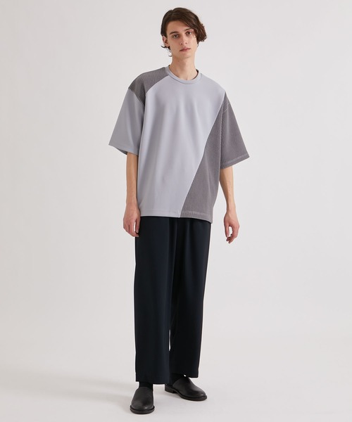 UNITED TOKYO（ユナイテッドトウキョウ）の「RIPPLEブロッキングカットソー（Tシャツ/カットソー・メンズ・ブルー/ブラック/グレー/ダークグレー・1/2/3）」の5枚目の写真