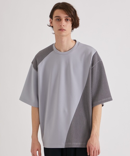 UNITED TOKYO（ユナイテッドトウキョウ）の「RIPPLEブロッキングカットソー（Tシャツ/カットソー・メンズ・ブルー/ブラック/グレー/ダークグレー・1/2/3）」の7枚目の写真