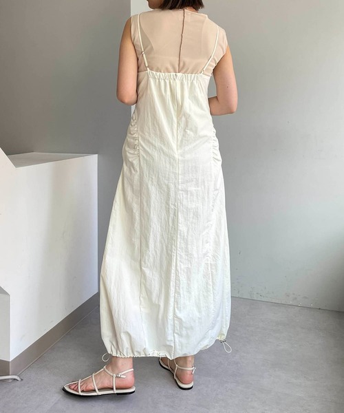 CAPRICIEUX LE'MAGE（カプリシューレマージュ）の「ドロストキャミワンピース（ワンピース・レディース・ブラック/ホワイト・FREE/S）」の7枚目の写真