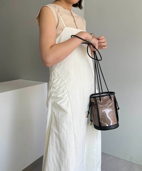 CAPRICIEUX LE'MAGE（カプリシューレマージュ）の「ドロストキャミワンピース（ワンピース・レディース・ブラック/ホワイト・FREE/S）」の8枚目の写真