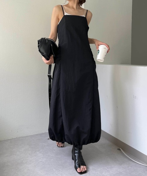 CAPRICIEUX LE'MAGE（カプリシューレマージュ）の「ドロストキャミワンピース（ワンピース・レディース・ブラック/ホワイト・FREE/S）」の12枚目の写真