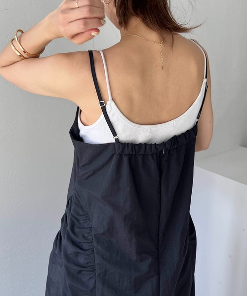 CAPRICIEUX LE'MAGE（カプリシューレマージュ）の「ドロストキャミワンピース（ワンピース・レディース・ブラック/ホワイト・FREE/S）」の15枚目の写真