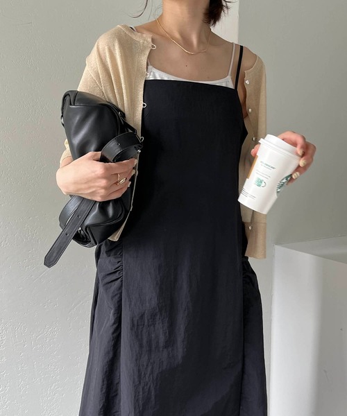 CAPRICIEUX LE'MAGE（カプリシューレマージュ）の「ドロストキャミワンピース（ワンピース・レディース・ブラック/ホワイト・FREE/S）」の11枚目の写真