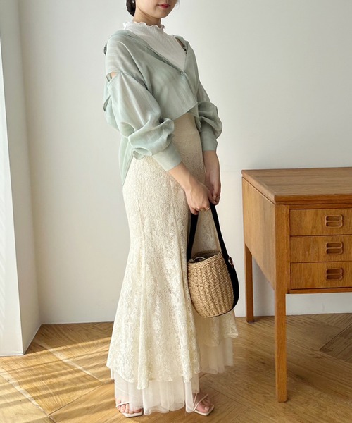 one after another NICE CLAUP(ワンアフターアナザーナイスクラップ)の「ハイネックインナーセット/マルチWAYシアーシャツ(シャツ/ブラウス・レディース・アイボリー/ライトピンク/ミント/モカ・FREE)」の21枚目の写真