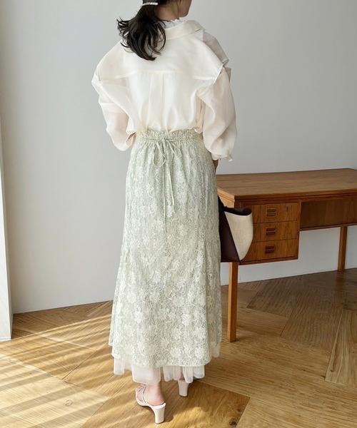 one after another NICE CLAUP(ワンアフターアナザーナイスクラップ)の「ハイネックインナーセット/マルチWAYシアーシャツ(シャツ/ブラウス・レディース・アイボリー/ライトピンク/ミント/モカ・FREE)」の10枚目の写真