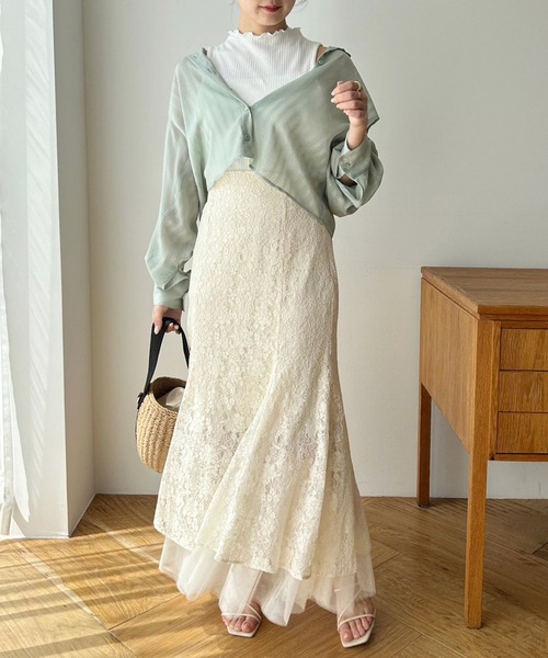 one after another NICE CLAUP(ワンアフターアナザーナイスクラップ)の「ハイネックインナーセット/マルチWAYシアーシャツ(シャツ/ブラウス・レディース・アイボリー/ライトピンク/ミント/モカ・FREE)」の20枚目の写真