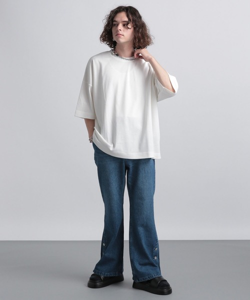 HARE(ハレ)の「HAREスタンダードビッグカットソー(HARE)(Tシャツ/カットソー・メンズ・グリーン/ホワイト/ブラック/ベージュ/グレー/ブルー・LARGE/SMALL/MEDIUM)」の7枚目の写真