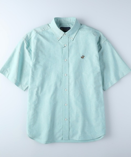 Right-on(ライトオン)の「BEVERLY HILLS POLO CLUB(ビバリーヒルズポロクラブ)オックス刺繍ボタンダウン半袖シャツ(シャツ/ブラウス・メンズ・ピンク/ネイビー/ブルー/グレー/ケリーグリーン/ホワイト/サックスブルー/イエロー・L/XL/M)」の1枚目の写真