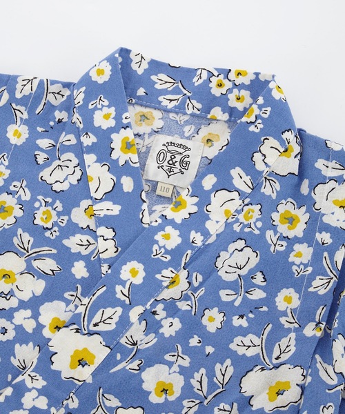 Ocean&Ground(オーシャン&グラウンド)の「GIRL’Sフリルスリーブ甚平スーツFLOWERS/浴衣(90~140cm)(浴衣・キッズ・マルチ/ブルー・90/100/110/120/130/140)」の7枚目の写真