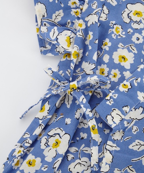 Ocean&Ground(オーシャン&グラウンド)の「GIRL’Sフリルスリーブ甚平スーツFLOWERS/浴衣(90~140cm)(浴衣・キッズ・マルチ/ブルー・90/100/110/120/130/140)」の8枚目の写真