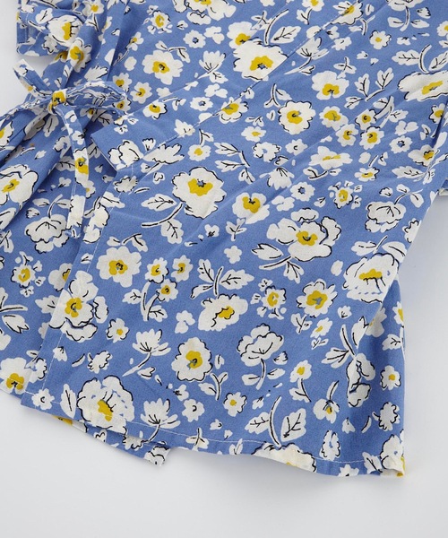 Ocean&Ground(オーシャン&グラウンド)の「GIRL’Sフリルスリーブ甚平スーツFLOWERS/浴衣(90~140cm)(浴衣・キッズ・マルチ/ブルー・90/100/110/120/130/140)」の10枚目の写真
