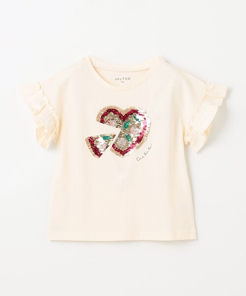 ANY(エニィ)の「接触冷感 ミラクルスパンコール Tシャツ(Tシャツ/カットソー・キッズ・アイボリー系/サックスブルー系/ピンク系・100/110/130/120)」の9枚目の写真