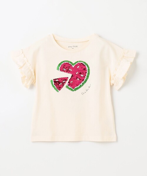 ANY(エニィ)の「接触冷感 ミラクルスパンコール Tシャツ(Tシャツ/カットソー・キッズ・アイボリー系/サックスブルー系/ピンク系・100/110/130/120)」の10枚目の写真