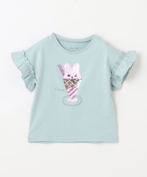 ANY(エニィ)の「接触冷感 ミラクルスパンコール Tシャツ(Tシャツ/カットソー・キッズ・アイボリー系/サックスブルー系/ピンク系・100/110/130/120)」の11枚目の写真