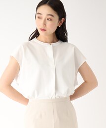 OPAQUE.CLIP | バックフリル バンドカラーカットソー【UV/接触冷感/洗濯機洗い可】(Tシャツ/カットソー)