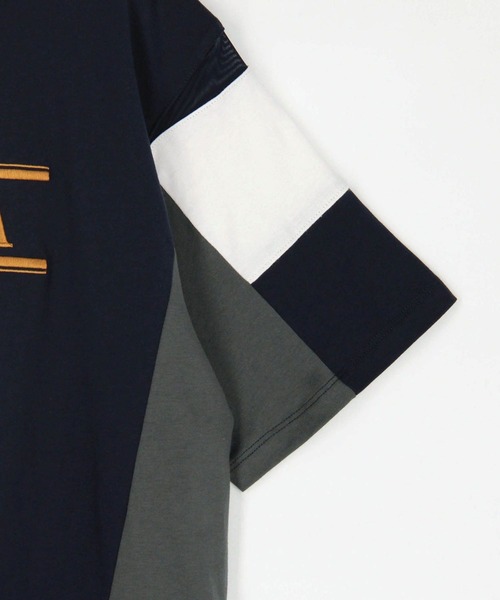 179/WG（イチナナキュウダブルジー）の「配色Tシャツ（Tシャツ/カットソー・レディース・オフホワイト/オートミール/ネイビー・FREE）」の17枚目の写真