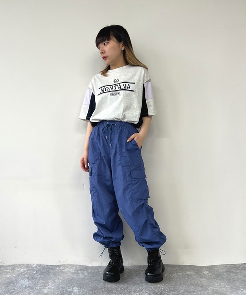 179/WG（イチナナキュウダブルジー）の「配色Tシャツ（Tシャツ/カットソー・レディース・オフホワイト/オートミール/ネイビー・FREE）」の11枚目の写真