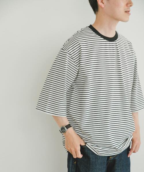 ITEMS URBANRESEARCH（アイテムズ アーバンリサーチ）の「クルーネックハンソデTシャツ（Tシャツ/カットソー・レディース・チャコールグレー/グレー系その他/ブルー系その他/ホワイト系その他/ホワイト・SMALL/MEDIUM）」の3枚目の写真