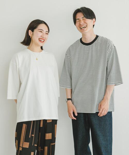 ITEMS URBANRESEARCH（アイテムズ アーバンリサーチ）の「クルーネックハンソデTシャツ（Tシャツ/カットソー・レディース・チャコールグレー/グレー系その他/ブルー系その他/ホワイト系その他/ホワイト・SMALL/MEDIUM）」の9枚目の写真