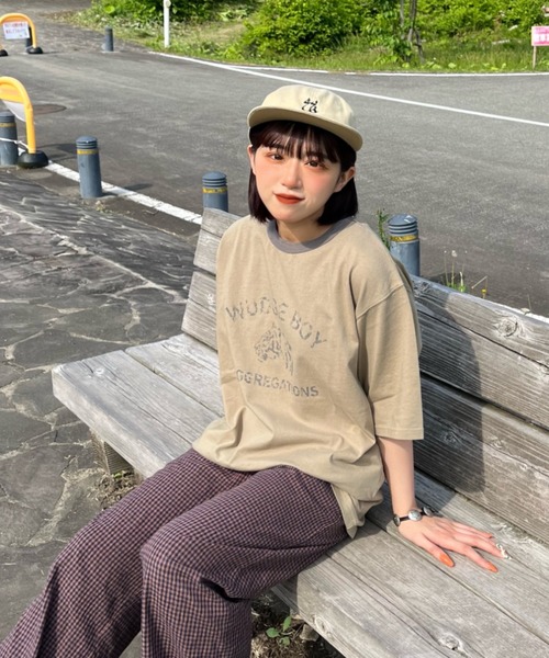 WudgeBoy（ワッジボーイ）の「WudgeBoy lion logo ringar Tee（Tシャツ/カットソー・レディース・カーキ/スミクロ/ネイビー・MEDIUM/LARGE）」の7枚目の写真