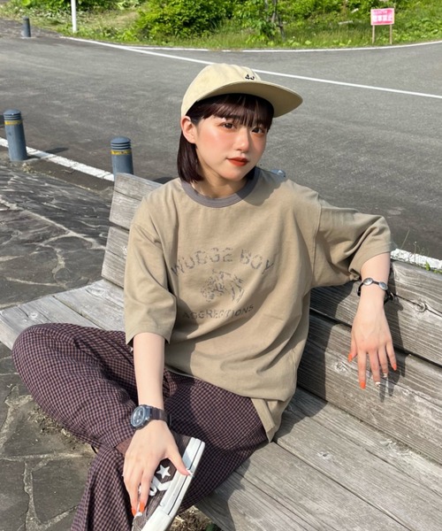 WudgeBoy（ワッジボーイ）の「WudgeBoy lion logo ringar Tee（Tシャツ/カットソー・レディース・カーキ/スミクロ/ネイビー・MEDIUM/LARGE）」の8枚目の写真