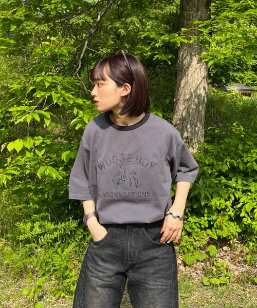 WudgeBoy（ワッジボーイ）の「WudgeBoy lion logo ringar Tee（Tシャツ/カットソー・レディース・カーキ/スミクロ/ネイビー・MEDIUM/LARGE）」の10枚目の写真