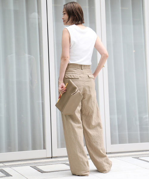 おすすめ★ Deuxieme Classe FIBRYタックワイドパンツ Deuxieme Classe（ドゥーズィエムクラス）の「FIBRY タック ワイド