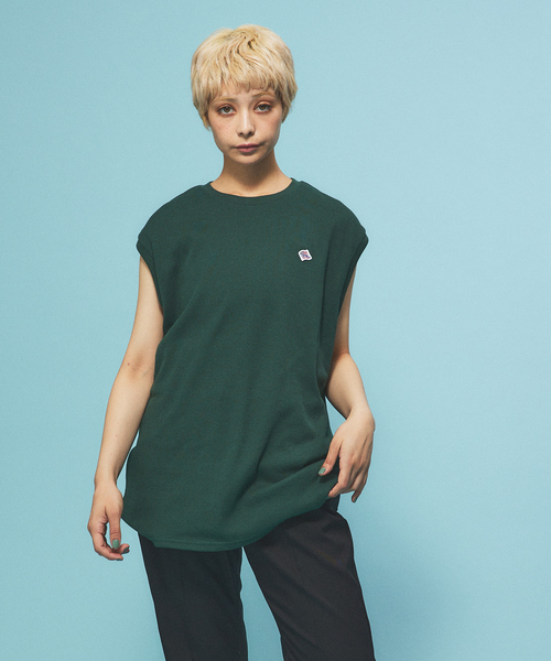 JEMORGAN（ジェーイーモーガン）の「【JEMORGAN/ジェーイーモーガン】ワッペン付きビックサイズノースリーブ/TCワッフル/ユニセックス（Tシャツ/カットソー・メンズ・ブラック/グリーン/ホワイト/ネイビー/ベージュ・M/L/LL）」の4枚目の写真