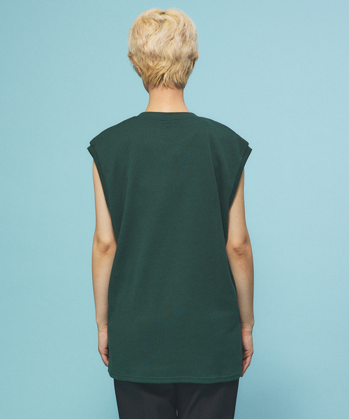 JEMORGAN（ジェーイーモーガン）の「【JEMORGAN/ジェーイーモーガン】ワッペン付きビックサイズノースリーブ/TCワッフル/ユニセックス（Tシャツ/カットソー・メンズ・ブラック/グリーン/ホワイト/ネイビー/ベージュ・M/L/LL）」の9枚目の写真