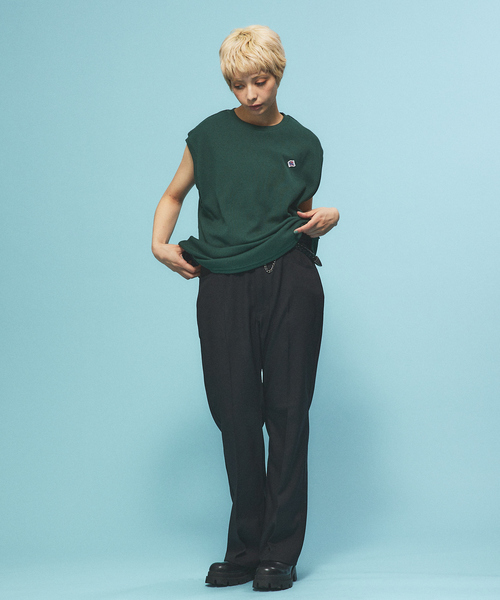 JEMORGAN（ジェーイーモーガン）の「【JEMORGAN/ジェーイーモーガン】ワッペン付きビックサイズノースリーブ/TCワッフル/ユニセックス（Tシャツ/カットソー・メンズ・ブラック/グリーン/ホワイト/ネイビー/ベージュ・M/L/LL）」の17枚目の写真