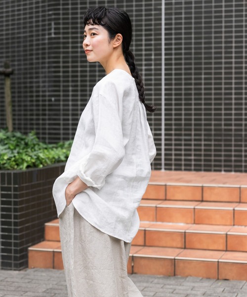 かぐれ（カグレ）の「リネンクルーネックプルオーバー（Tシャツ