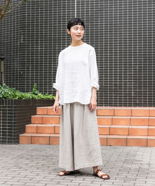 かぐれ（カグレ）の「リネンクルーネックプルオーバー（Tシャツ/カットソー・レディース・ナチュラル/オフホワイト・FREE）」の15枚目の写真