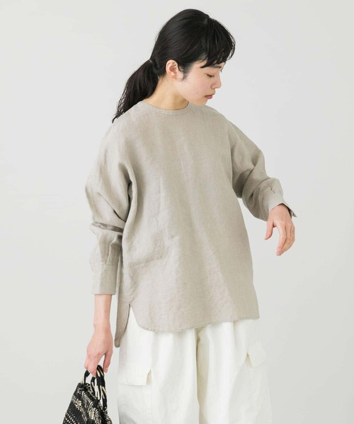 【新品タグ付き】かぐれ　リネンクルーネックプルオーバー かぐれ｜リネンクルーネックプルオーバー | Rakuten Fashion