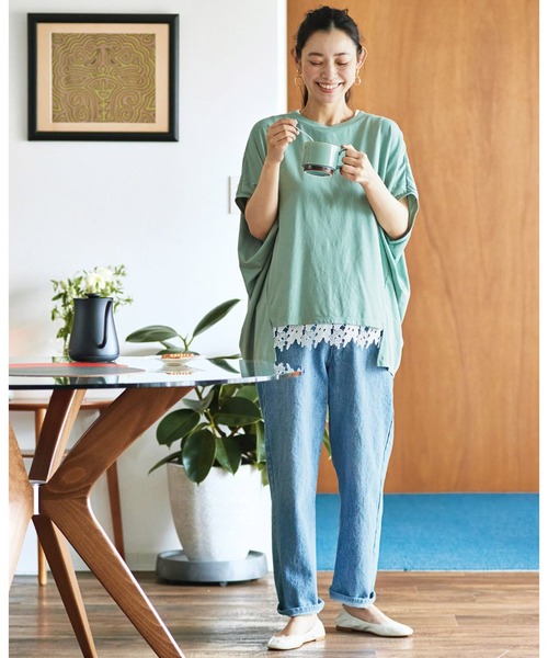 and myera（アンド マイラ）の「ａｎｄ　ｍｙｅｒａ　ベーシックじゃないＴシャツ（Tシャツ/カットソー・レディース・グリーン・MEDIUM/LARGE/X-LARGE/SMALL）」の3枚目の写真