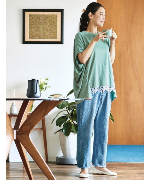 and myera（アンド マイラ）の「ａｎｄ　ｍｙｅｒａ　ベーシックじゃないＴシャツ（Tシャツ/カットソー・レディース・グリーン・MEDIUM/LARGE/X-LARGE/SMALL）」の4枚目の写真