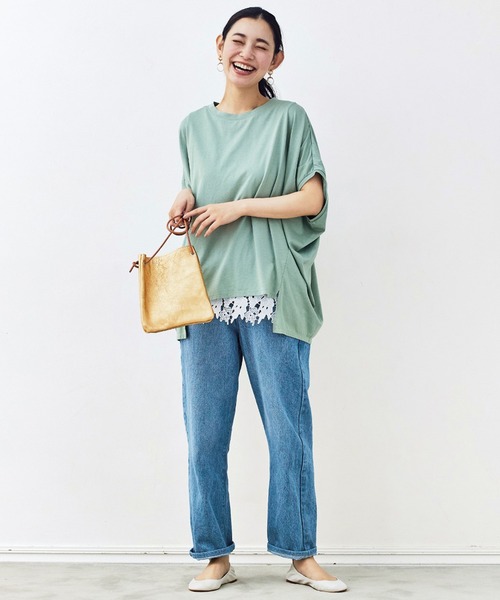 and myera（アンド マイラ）の「ａｎｄ　ｍｙｅｒａ　ベーシックじゃないＴシャツ（Tシャツ/カットソー・レディース・グリーン・MEDIUM/LARGE/X-LARGE/SMALL）」の5枚目の写真
