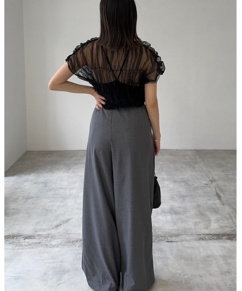 leimn(レイムン)の「チュールトップス(Tシャツ/カットソー・レディース・ブラック/ホワイト・M)」の6枚目の写真