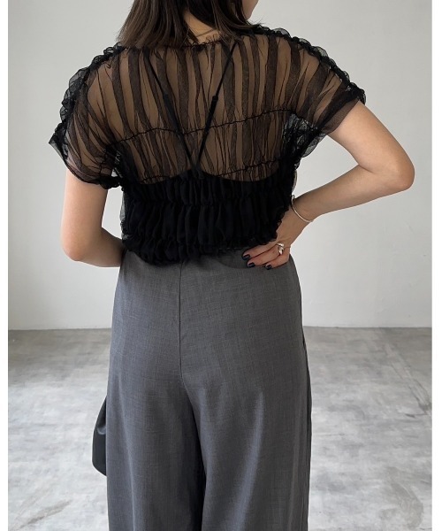 leimn(レイムン)の「チュールトップス(Tシャツ/カットソー・レディース・ブラック/ホワイト・M)」の21枚目の写真