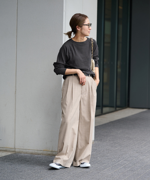 FRAMeWORK（フレームワーク）の「≪追加≫スラブベア天竺プルオーバー（Tシャツ/カットソー・レディース・スミクロ/グレー/ホワイト・FREE）」の4枚目の写真