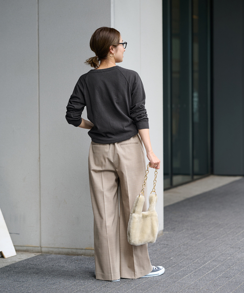 FRAMeWORK（フレームワーク）の「≪追加≫スラブベア天竺プルオーバー（Tシャツ/カットソー・レディース・スミクロ/グレー/ホワイト・FREE）」の6枚目の写真